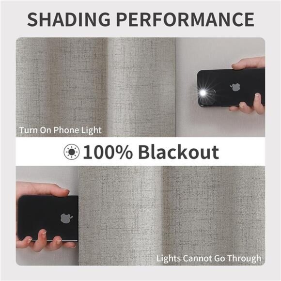 Blackout Curtains for Bedroom, Black Out Curtains 84 Inch Length 2 Panels Set - Picture 6 of 7
